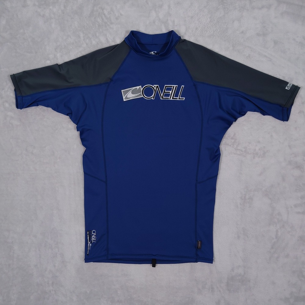 O'Neill Skins 6oz Mens XL Rash Guard Blue 50+ UV Protection Swim Shirt 4170B